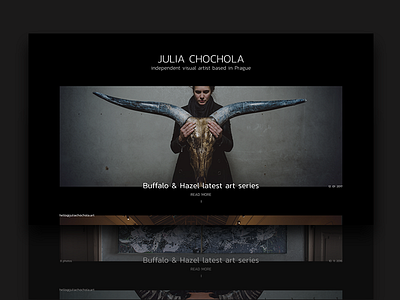 Julia Chochola - portfolio concept artist black clean concept dark microsite minimal portfolio ui ux