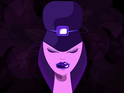 In Violet DREaM. Girlish dream girl leaves pattern violet