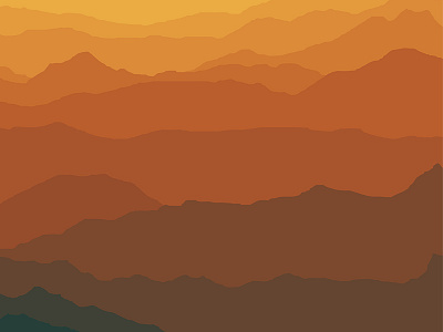 Ombré Range autumn flat illustration illustration landscape luke flynt minimal mountains ombre range simple vibes warm