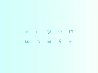 Icons blue briefcase graph hr hr icons icon icons line magnifying glass office