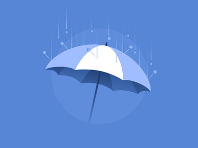 Don't get hit with fees fees illustration money protection rain tally umbrella