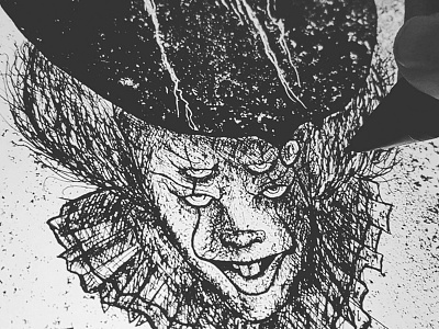 Pennywise artist black clown design digital draw graphic icon ink sketch