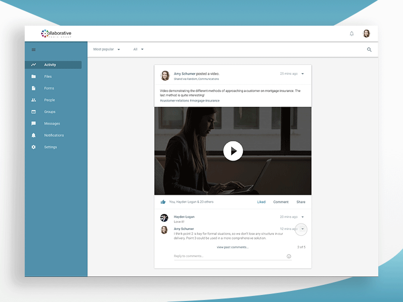 Teamwrk. Edit comment comment desktop management material design post ui ux web