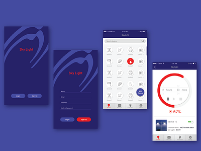 Smart app for the city censors city design led lights lights mobile smartapp street lights ui ux