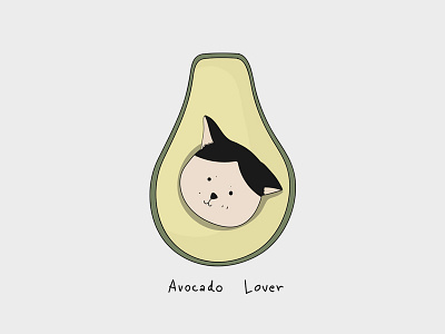 Avocado Lover avocado avocado lover cat drawing food illustration