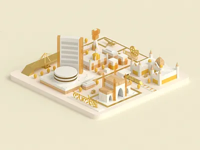 Mumbai 3d building candy city india isometric low poly mumbai texture