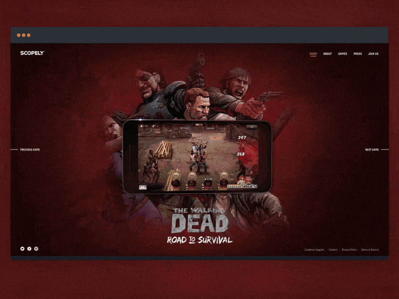 Example of Entertainment website concept