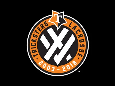 Tricksters 15th Anniversary Logo 15th anniversary branding identity lacrosse patch slavo kiss slovakia sports tricksters xv