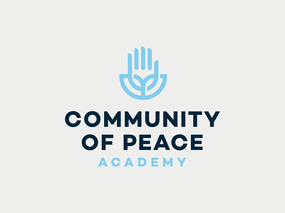 Community of Peace Logo brand hand illustration leaf logo rebrand school