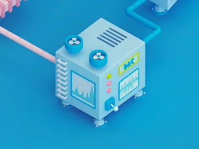 Fabric c4d chip cinema 4d fabric flat illustration illustration isometric machine maxon sound tube vray