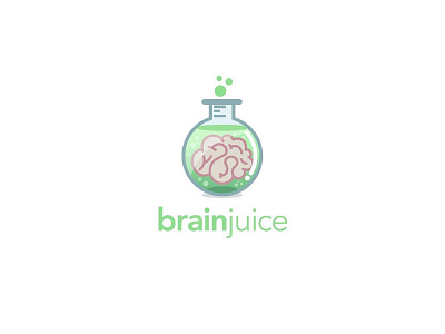 Brainjuice Logo brain logo clean green illustration logo potion science