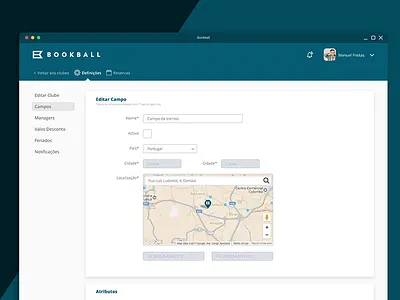 Web App Bookball basketball clubs crm football managent paddle platform reservations sports tenis web app