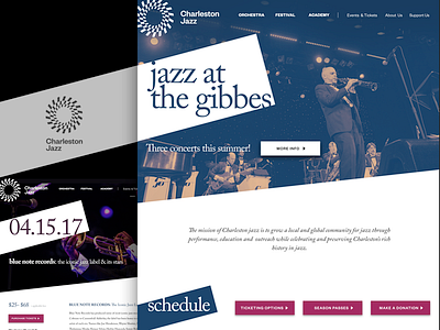 Charleston Jazz design events music template ui web design web development wordpress