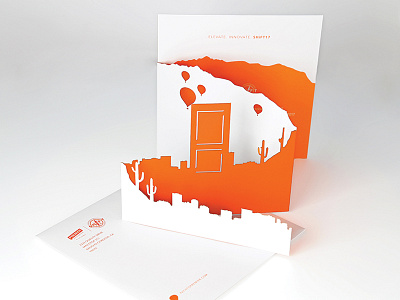 Shift17 invite 1 color design fold invitation laser cut paper