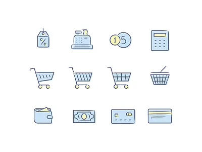 Shopping Icon Set calc card cart coin icon icon set icons money shop shopping