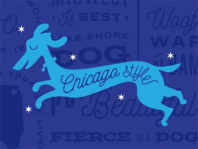 Chicago Style Hot Dog chicago chicago style hot dog city beautiful dachshund dog hot dog pattern puppy running script weiner dog