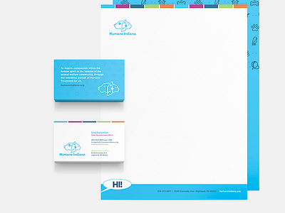 Humane Indiana Stationery branding humane society logo stationery design