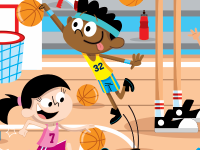 BASKETBALL basketball cartoonillustration greetingcards illustration jonathanmiller kidsart kidsbooks kidslitart millertoons