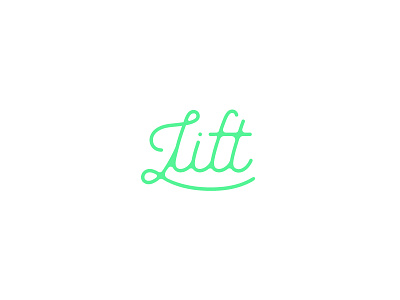 Lift bright green cursive green l lettering lift neon green script