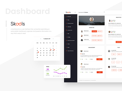 Skools Dashboard app clean dashboard design minimal ui web