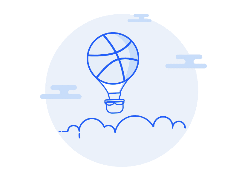 Hello Dribbble animation balloon dribbble svg