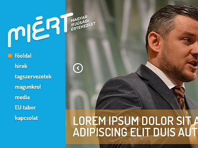 MIERT.ro homepage header clean political vertical navigation