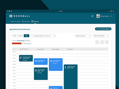Web App Bookball basketball clubs crm football managent paddle platform reservations sports tenis web app