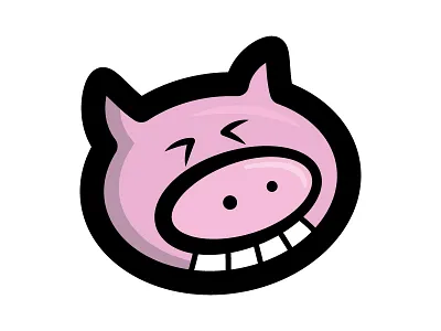Laughing pig comic illustration pig