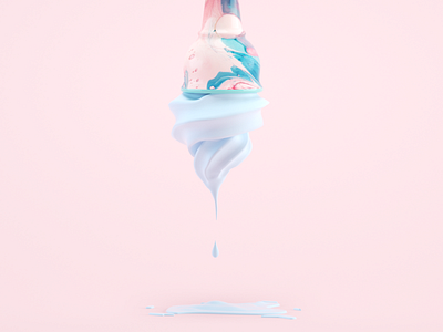 Made out of plastic out here 3d blue c4d cinema 4d houdini octane octanerender pastel pink