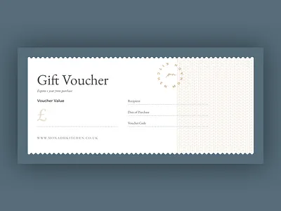 Monadh Gift Voucher Template clean design glasgow graphic hipster kitchen minimal monadh print vintage voucher