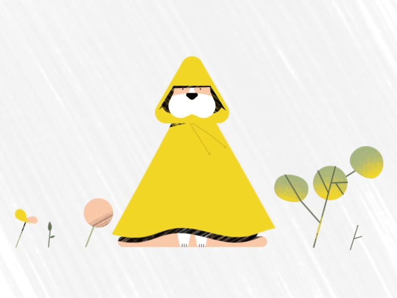 Rain Coat Doggo 2d animation after effects animation dog doodle illustration motion design motion graphics