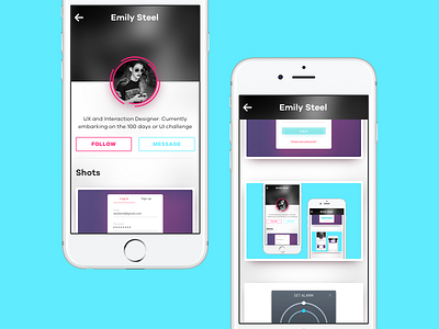 Day 19 - Dribble profile 100 days of ui day 19 dribbble profile ui ui challenge