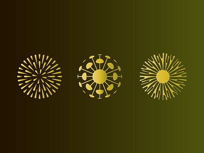 Green abstract firework flower form green logo