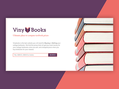 Vinybooks app application books clean colors decent design orange startup ui ux violet