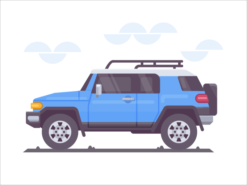 Little Fj Animated animated automobile car chennai flat gif illustration ride speed vector