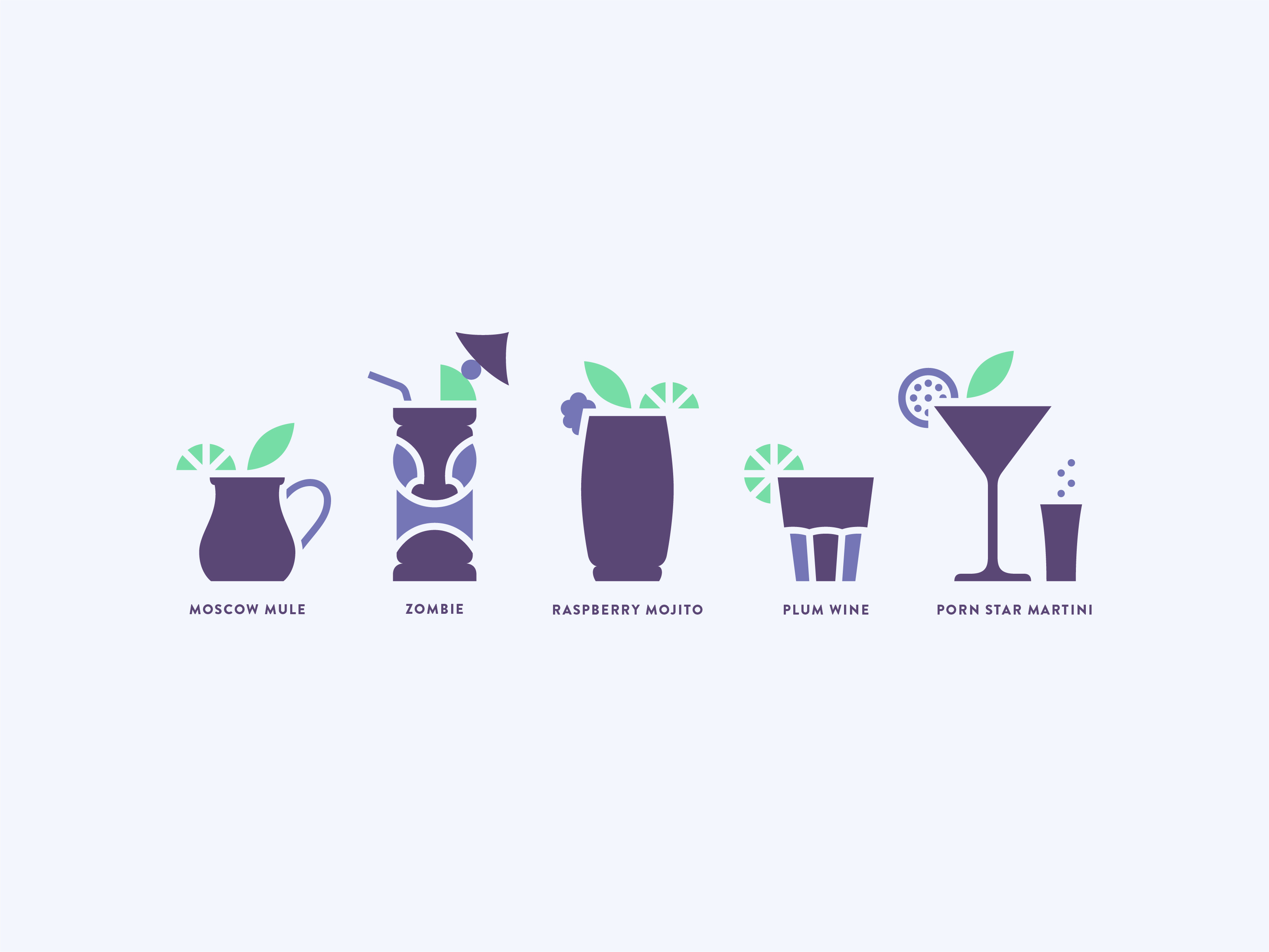 New one - 01 alcohol cocktail geometric green icon logo purple simple tiki vape