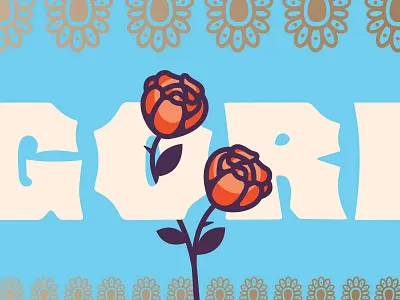 Matador blue branding color flowers focus lab gold illustration matador pattern purple roses typography