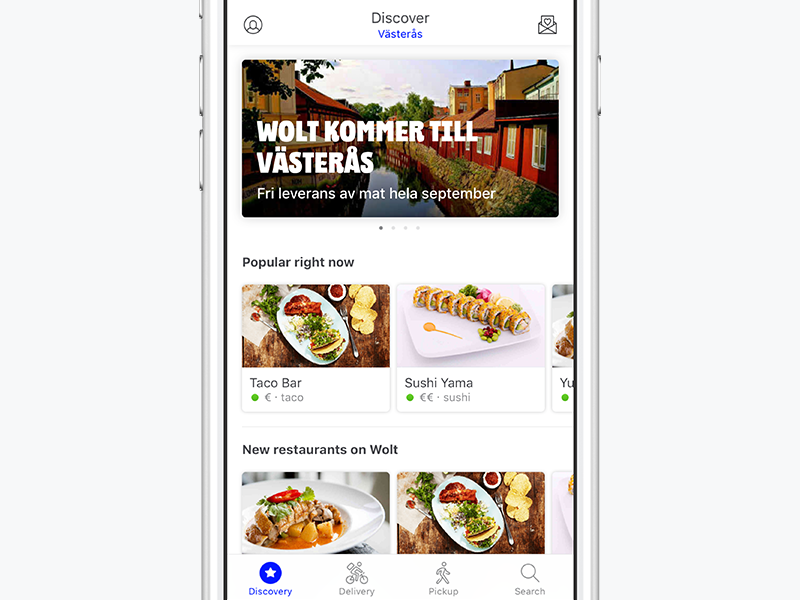 Wolt kommer till Västerås food grid listing live restaurant sweden vasteros venue wolt