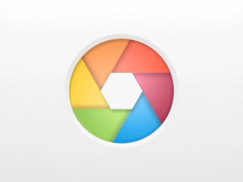 24. Camera Shutter aperture app camera color flat icon ios lens rainbow shutter smooth ui