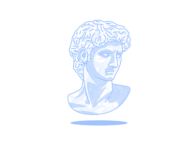 Busty bust david illustration portrait statue