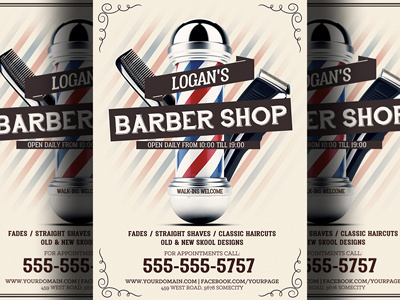 Barber Shop Flyer Template advertising barber barber shop flyer barbershop clippers comb hair hair cuts hair cutting hair salon hair salon flyer promotion