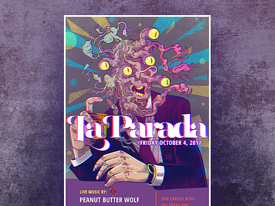 October 2017 Flyer for La Parada elpaso gigposter illustartion ledo ledodesign photoshop