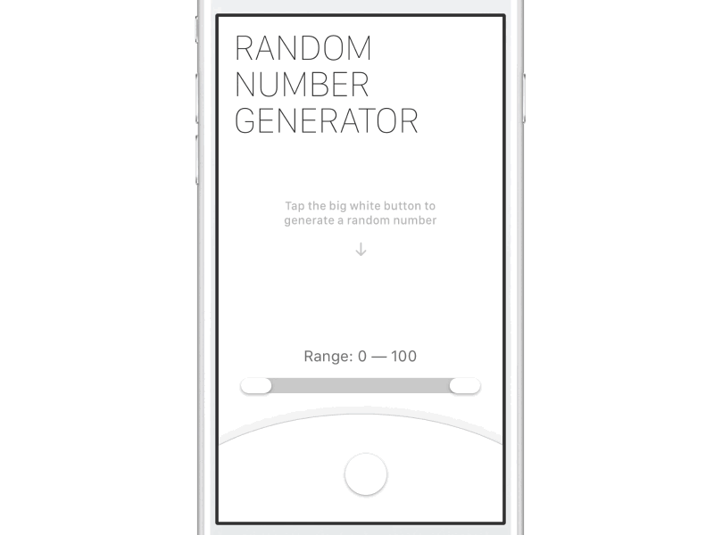 Random Number Generator animation button framer framer js framer100 framerjs interactive minimal prototype random slider ui