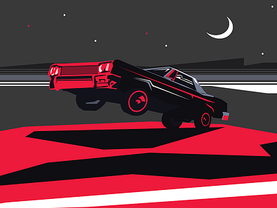 Gangsta car black car illustration music red vector