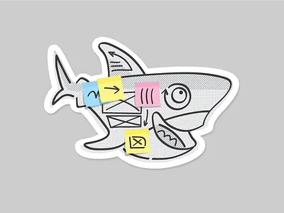 UX Sammy post it shark sharpie sticker ux wireframe