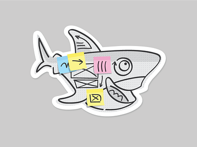 UX Sammy post it shark sharpie sticker ux wireframe