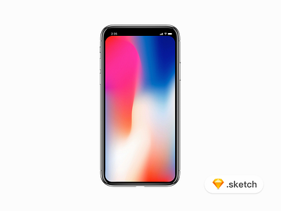 iPhone X mockup with Filled status bar design iphone iphonex mobile mockup sketch