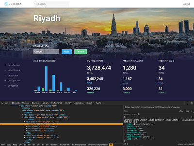 Inspect code dashboard data data viz design frontend