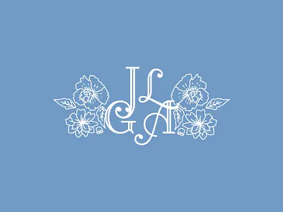 JL ♡ GA floral font illustrations initials monogram travel type typography wedding