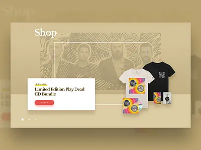Play Dead and shop for stuff. card design items shop store ui web websites